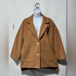 GALITA Oversized Tan‎ Two Button Blazer Size Large New With Tags
